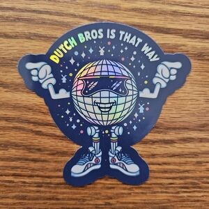 Dutch Bros Colorful Disco Ball Sticker